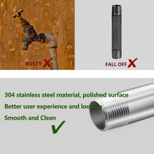Load image into Gallery viewer, GeilSpace Stainless Steel Pipe, 304 Pipe Nipple Fits Standard Threaded Pipes and Fittings, DIY Industrial Metal Tube (2 PCS)