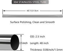 Load image into Gallery viewer, GeilSpace 2.5 Inch Straight Pipe, 304 Stainless Steel Tube, 36 Inch Length, Exhaust Pipe, DIY Industrial Pipes