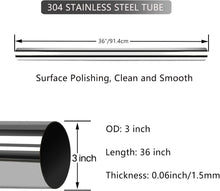 Load image into Gallery viewer, GeilSpace 2.5 Inch Straight Pipe, 304 Stainless Steel Tube, 36 Inch Length, Exhaust Pipe, DIY Industrial Pipes