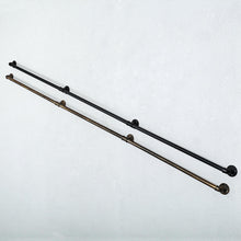 Load image into Gallery viewer, GeilSpace Custom Pipe Furniture - Iron Industrial Pipe Black Steel Stair Handrail Bracket