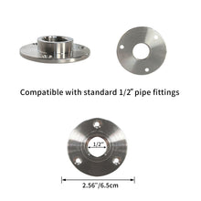Load image into Gallery viewer, GeilSpace Stainless Steel Floor Flange, 304 Pipe Flange Fitting for Plumbing, Industrial Use, Furniture DIY – Heavy Duty, Rust-Resistant, Set of 2