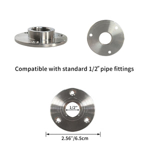 GeilSpace Stainless Steel Floor Flange, 304 Pipe Flange Fitting for Plumbing, Industrial Use, Furniture DIY – Heavy Duty, Rust-Resistant, Set of 2