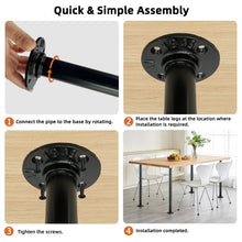 Load image into Gallery viewer, GeilSpace Industrial Pipe Table Legs, Rustic DIY Desk Legs, Set of 4