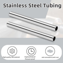 Load image into Gallery viewer, GeilSpace 1" OD 304 Stainless Steel Round Tube, Metal Tubing, Rust &amp; Corrosion Resistant, Cuttable, Weldable, for DIY Furniture, Construction &amp; Industrial decor, 2 Pack