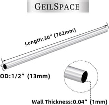 Load image into Gallery viewer, 1/2" OD 6063 Aluminum Round Tube, Metal Pipe Tubing, 2 Pcs | Metal Tubing, 1mm Wall Thickness, DIY Frame, Industrial Machining Projects