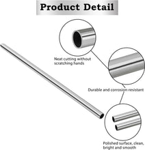 Load image into Gallery viewer, GeilSpace 1/2" OD 304 Stainless Steel Tube, Round Metal Weldable Pipe, DIY Industrial Straight Metal Tubing