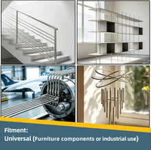 Load image into Gallery viewer, GeilSpace 1/4" OD 304 Stainless Steel Round Tube, 24 inch Length Industrial Metal Pipe, Weldable and Cuttable Smooth Metal Tubing for DIY Furniture, Industrial Decor and Construction (2 Pack)