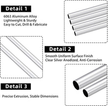 Load image into Gallery viewer, 1/2" OD 6063 Aluminum Round Tube, Metal Pipe Tubing, 2 Pcs | Metal Tubing, 1mm Wall Thickness, DIY Frame, Industrial Machining Projects