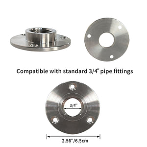 GeilSpace Stainless Steel Floor Flange, 304 Pipe Flange Fitting for Plumbing, Industrial Use, Furniture DIY – Heavy Duty, Rust-Resistant, Set of 2