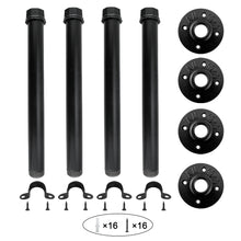 Load image into Gallery viewer, GeilSpace Rustic Industrial Pipe Floating Shelf Brackets, Black Paint, Set of 4 - Industrial Fittings, Flanges, Pipes for Custom Floating Shelves, Wall-Mounted DIY Bracket