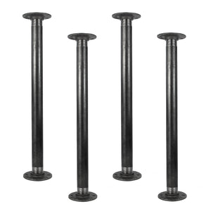 GeilSpace 1" Industrial Grey Pipe Table Legs, Heavy-Duty Metal Pipes and Flanges, Rustic DIY Desk Legs, Shelf Support, Set of 4
