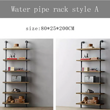 Load image into Gallery viewer, GeilSpace Custom Pipe Shelf - Industrial Wind Iron Art Water Pipe Computer Table, Attic Creative Wall Hanging Storage Table, Simple Solid Wood Desk
