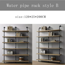 Load image into Gallery viewer, GeilSpace Custom Pipe Shelf - Industrial Wind Iron Art Water Pipe Computer Table, Attic Creative Wall Hanging Storage Table, Simple Solid Wood Desk
