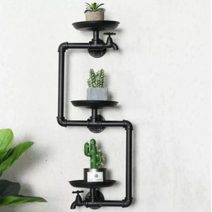 GeilSpace Custom Pipe Furniture -Vintage Iron Water Pipe Wall Bar Wall Hanging Decoration Red Wine Decoration Wine Rack Display Rack