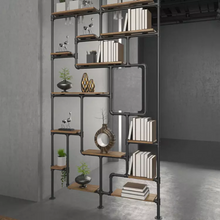 Load image into Gallery viewer, GeilSpace Custom Pipe Shelf - Iron Water Pipe Partition, Bookshelf Living Room Bedroom Floor To Floor Industrial Style Simple Office Display Shelf