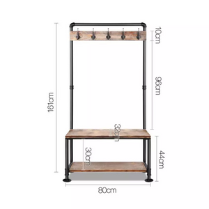 GeilSpace Custom Pipe Furniture -American Style Industrial Pipe Creative Clothes Hanger, Living Room Entrance Floor Type Shoe Changing Stool