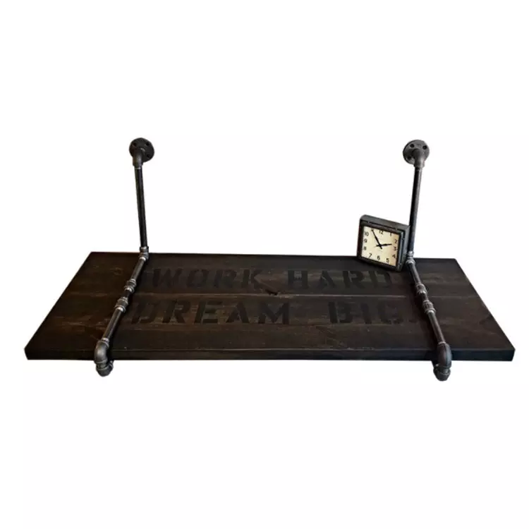 GeilSpace Custom Pipe Shelf - American Iron Pipe Computer Desk Bedroom Study Home Wall Mounted Desk