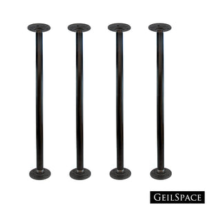 GeilSpace 3/4" Industrial Grey Pipe Table Legs, Metal Pipes and Flanges for Custom Vintage Tables and Furniture, Rustic DIY Desk Legs, Set of 4