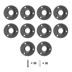 GeilSpace Grey Malleable Iron Flange - Vintage DIY Industrial Shelving, Industrial Decor, Furniture DIY