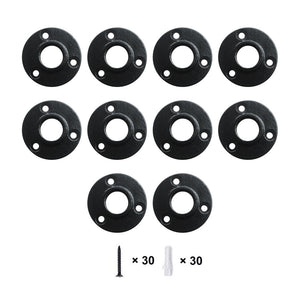 GeilSpace Black Malleable Iron Flange - Vintage DIY Industrial Shelving, Industrial Decor, Furniture DIY