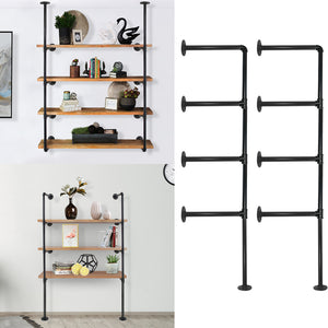GeilSpace Industrial Standing Metal Pipe Shelf, Vintage DIY Hanging Bookshelf, Floating Shelf Metal Rack/Bracket - Perfect for Garage or Kitchen Storage