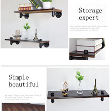 Load image into Gallery viewer, GeilSpace Custom Pipe Shelf - Floating Hanging Diy wWall Frame Pipe Industrial Air Solid Wood Straight Partition Wall Water Pipe Rack