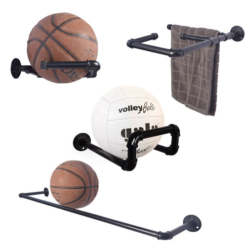 GeilSpace Custom Pipe Furniture -Single-layer Pipe Basketball Display Stand Football Volleyball Wall Rack Ball Storage Rack