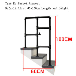 GeilSpace Custom Pipe Furniture -  Industrial Style Minimalist Stair Handrail Guardrail, Family Bar Retro Attic Guardrail