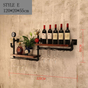 GeilSpace Custom Pipe Shelf - American Style Retro Solid Wood Shelf, Living Room Bar Wall Decoration Wine Rack Iron Industrial  Pipe Wall Hanging