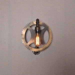 GeilSpace Custom Pipe Furniture - Iron Industrial Style Bar Wall Light Gear Decorative Water Pipe Vintage Wall Light