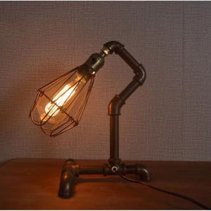GeilSpace Custom Pipe Furniture - Creative Industrial Style Retro Hotel Table Lamp Lampshade Desk night light Table