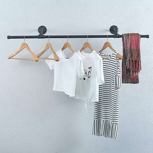 GeilSpace Custom Pipe Furniture -Industrial Style Pipe Clothing Rack Display Wall Mount Clothes Dryer Rack