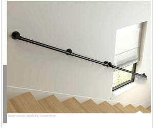 GeilSpace Custom Pipe Furniture - Iron Industrial Pipe Black Steel Stair Handrail Bracket