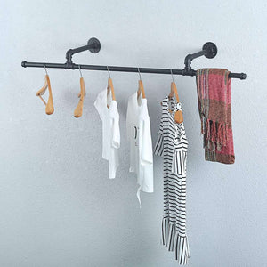 GeilSpace Custom Pipe Furniture -Industrial Style Pipe Clothing Rack Display Wall Mount Clothes Dryer Rack