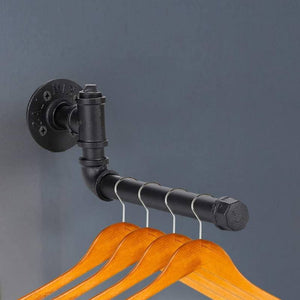 GeilSpace Custom Pipe Furniture -Industrial Retro Iron Pipe Rack Wall Hanging Clothes Hanger Display Rack