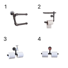 Load image into Gallery viewer, GeilSpace Custom Pipe Furniture -Industrial Metal Iron Pipe Roll Tissue Holder Wall Mounted Toilet Paper Roll Holder