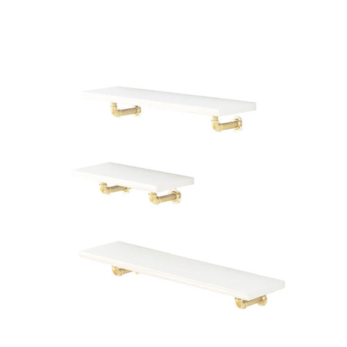 GeilSpace Custom Pipe Shelf - Nordic Simple Household Gold Iron Shelves Home Bathroom Living Room Bedroom Creative Metal Bookshelves