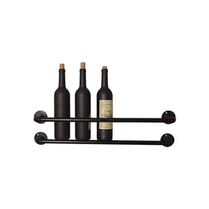 GeilSpace Custom Pipe Shelf - Industrial Pipe Wall Mounted Wine Rack Pipe Holder Hanging Wine Rack Wine Display Rack