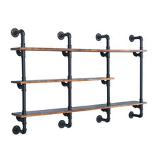 Load image into Gallery viewer, GeilSpace Custom Pipe Shelf - American Style Industrial Pipe Storage Rack, Antique Solid Wood Floor Storage Rack, Wall Mounted Wall Decoration Rack