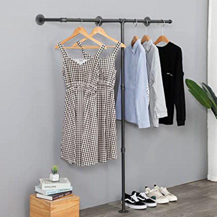 GeilSpace Industrial Pipe Clothes Hanging Bar, Wall-Mounted