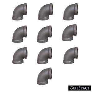 GeilSpace Grey Malleable Iron Elbow - Vintage DIY Industrial Shelving, Industrial Decor, Furniture DIY
