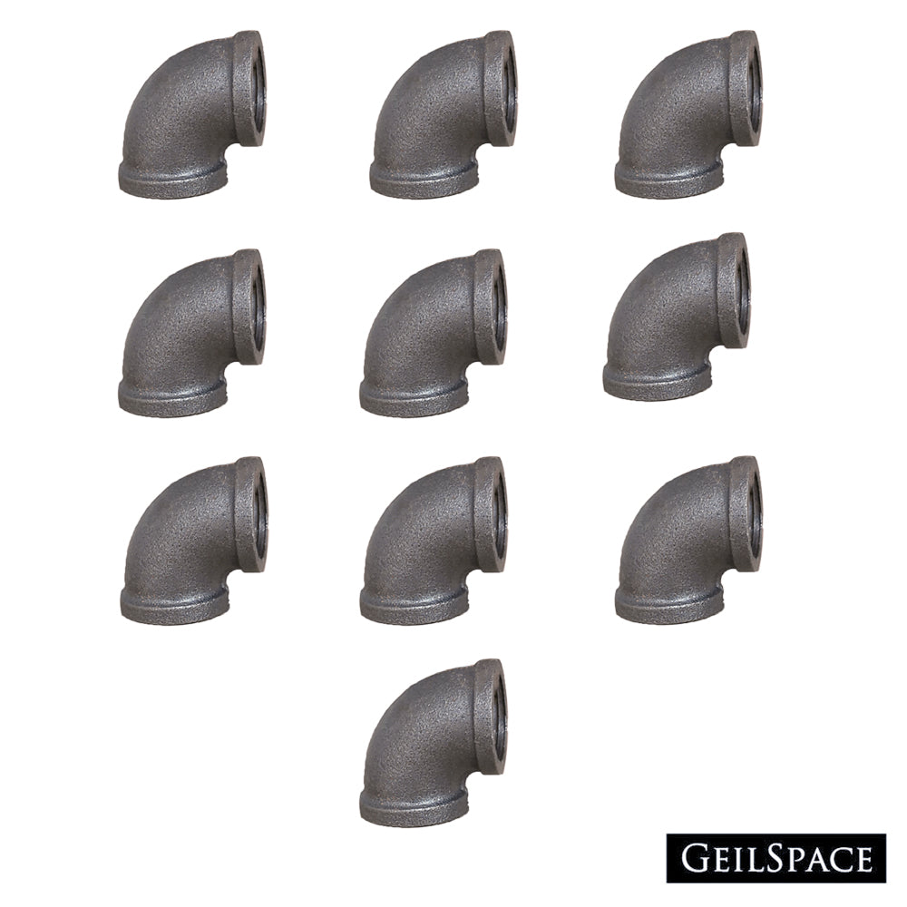 GeilSpace Grey Malleable Iron Elbow - Vintage DIY Industrial Shelving, Industrial Decor, Furniture DIY